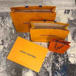 Louis Vuitton Bold Orange paper Bag and Box